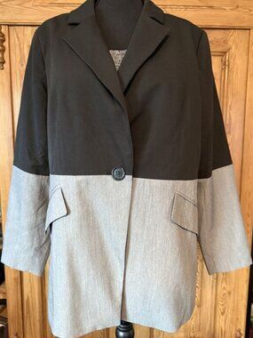 J.Crew 365 Brown and Oatmeal Colorblock Blazer Size 18